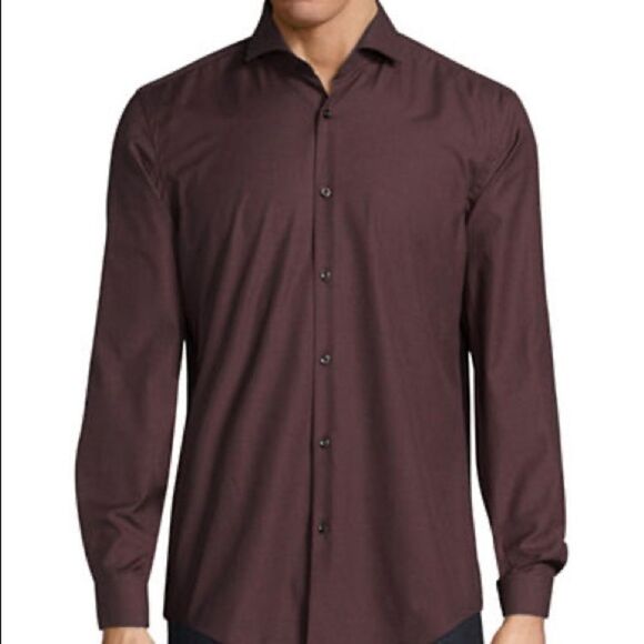 Hugo C-Jason Check Shirt-RED-EU 39/US 15.5 - Picture 1 of 2